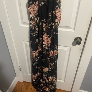 Lulus halter floral maxi dress